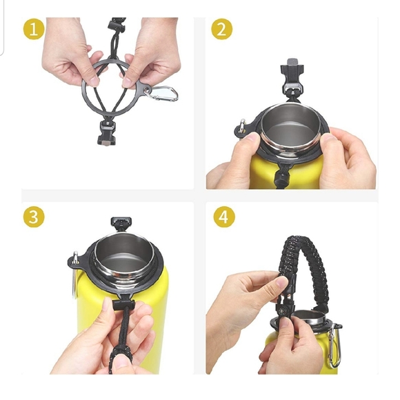 Paracord Handle Wide Mouth Water Bottle Accessorie - Picture 6 of 9